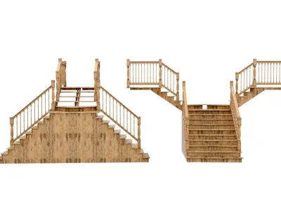 Wood Stair 3D model