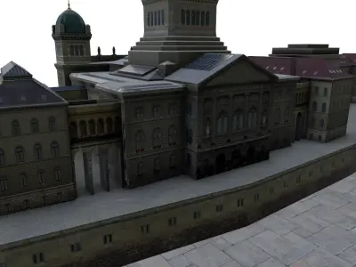 Bern Palais Federal Low-poly 3D model