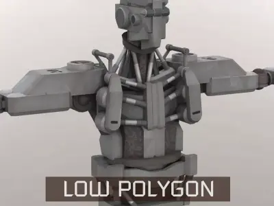 Robot Hunter LP Low-poly 3D model
