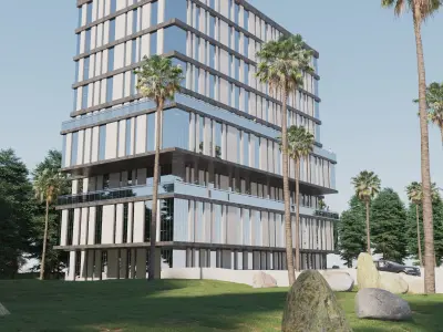 Exterior hotel 3d model 3D model