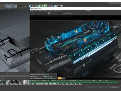 Holographic Scifi Table - C4D- Octane 3D model