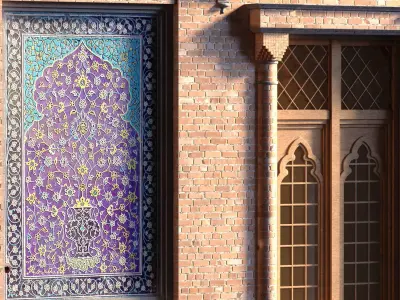 arabic exterior facade element set 803 Low-poly 3D model