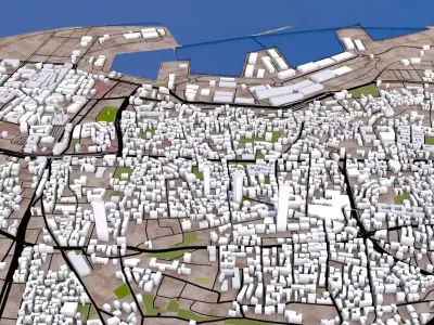 Beirut City Lebonan Low-poly 3D model