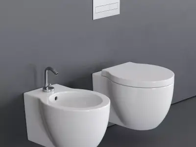 Ceramica Cielo Easy Evo Wall-Hung WC Low-poly 3D model