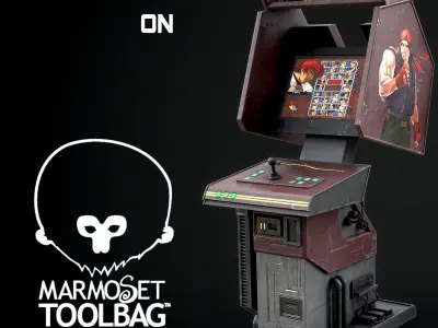 Arcade GAme Machine V2 Cyberpunk Optimized FOr games  Low-poly 3D model