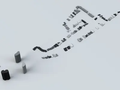 Gold Coast Streets and Buildings 3D model