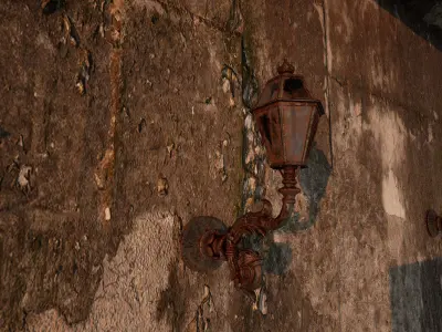 Rusted lamp 3D model - Mid Poly Low-poly 3D model