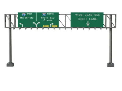 Highway Sign 06 Low-poly 3D model