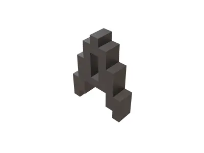 Pixel Font Pack 001 Low-poly 3D model