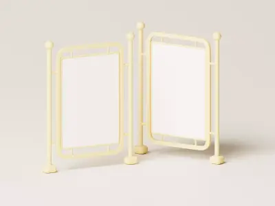 Black Wooden Frame 3D Model Low-poly 3D model