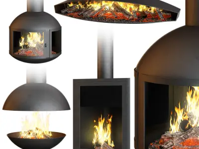 Fireplace set Focus Creation 3 3D model