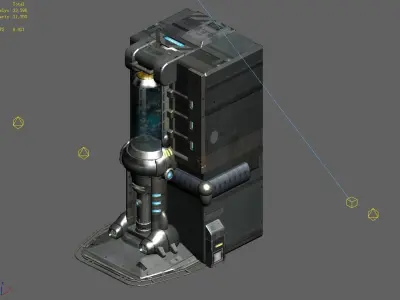 Sci Fi Building-connection wall 06 3D model