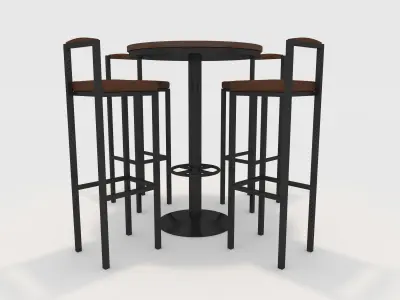 Bar Table And Chair 7 3D model