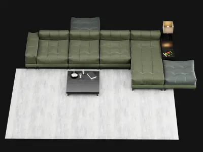 Big modern sofa 3D model
