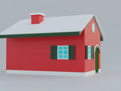 Winter House Low-poly 3D model get