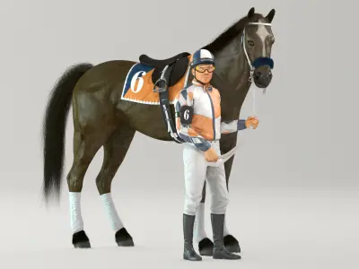  Racehorse and Jockey HQ 005 Standard License 