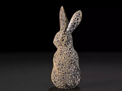 Rabbit figurine Voronoi 3D print model