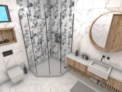 Bathroom Interior for 3ds Max and V-ray Renderer 3D model