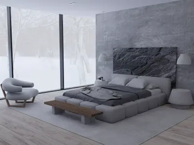 Bedroom 4 Blender Scene 3D model