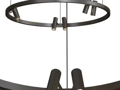 SATELLITE circle with two lights hanging from it 3D model
