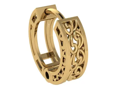 54 Plain Gold Hoops Earrings 3dm STL model Pack 3D print model