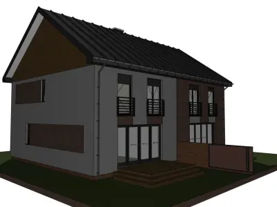 very different two flats double house 3d model for developer 3D model