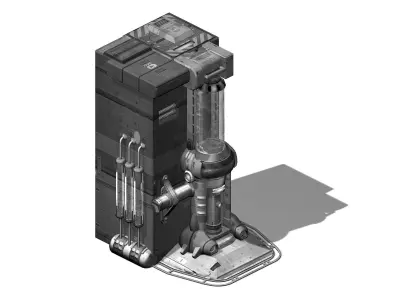Sci Fi Building-Connection Wall 04 3D model