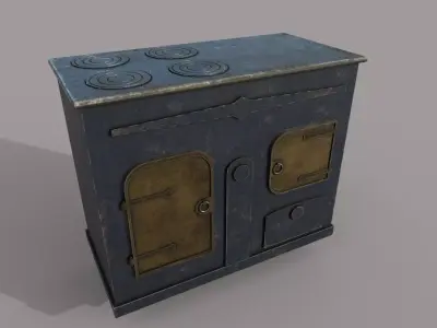 Old Stove Low-poly 3D model