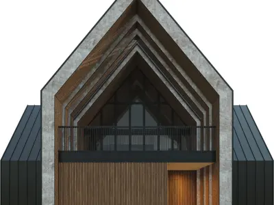 Modern Gable Roof Villa 3D model