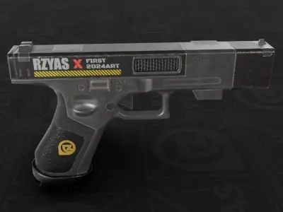 Sci-Fi Glock Pistol - Lowpoly game ready Low-poly 3D model