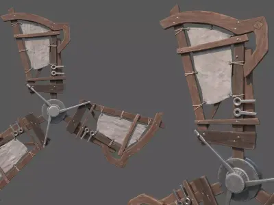 Junk Windmill Prop Low-poly 3D model