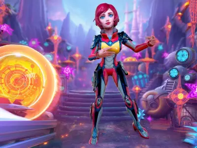 Futuristic Heroine Armor model pack Low-poly 3D model