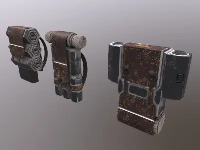 Post apocalyptic Bags Low-poly 3D model