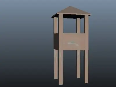 Security Watch Tower Low-poly 3D model