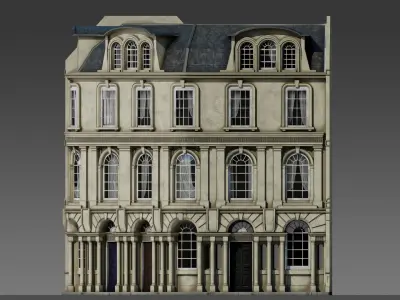 European Apartment Building Modular Set 3D model