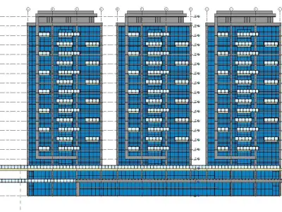 Apartment Building CM22 - Revit Project 3D model
