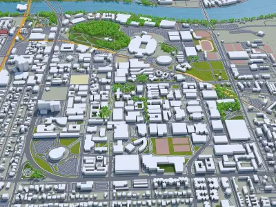 Tempe Arizona USA 20km Low-poly 3D model