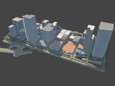 3D Lifesize Textured City Model vol 4 Low-poly 3D model