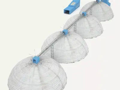 Grain silos - 02 3D model
