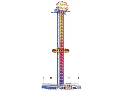  Large Detailed Amusement Park Rides 