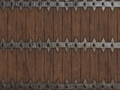 Spiked Iron-Clad Wood Planks PBR Texture