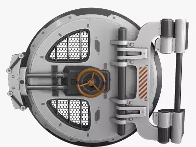 SciFi Bunker Door Low-poly 3D model