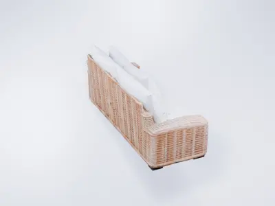 Stylized Garden Lounge Sofa - Low Poly Outdoor Seating 3D model