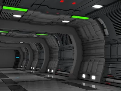 Sci Fi Corridor 3D model 107