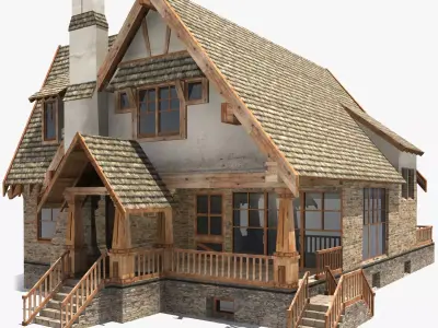 Country Low Poly House  3D model