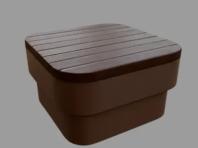 street bench Low-poly 3D model 12