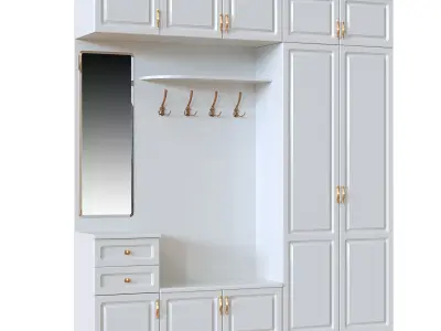 Furniture set wardrobe with doors and drawers 3D model