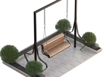 Garden Swing 04 3D model