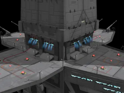 Planet Base Low-poly 3D model