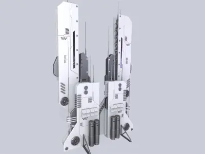 Futuristic building collection 3D Model Pack